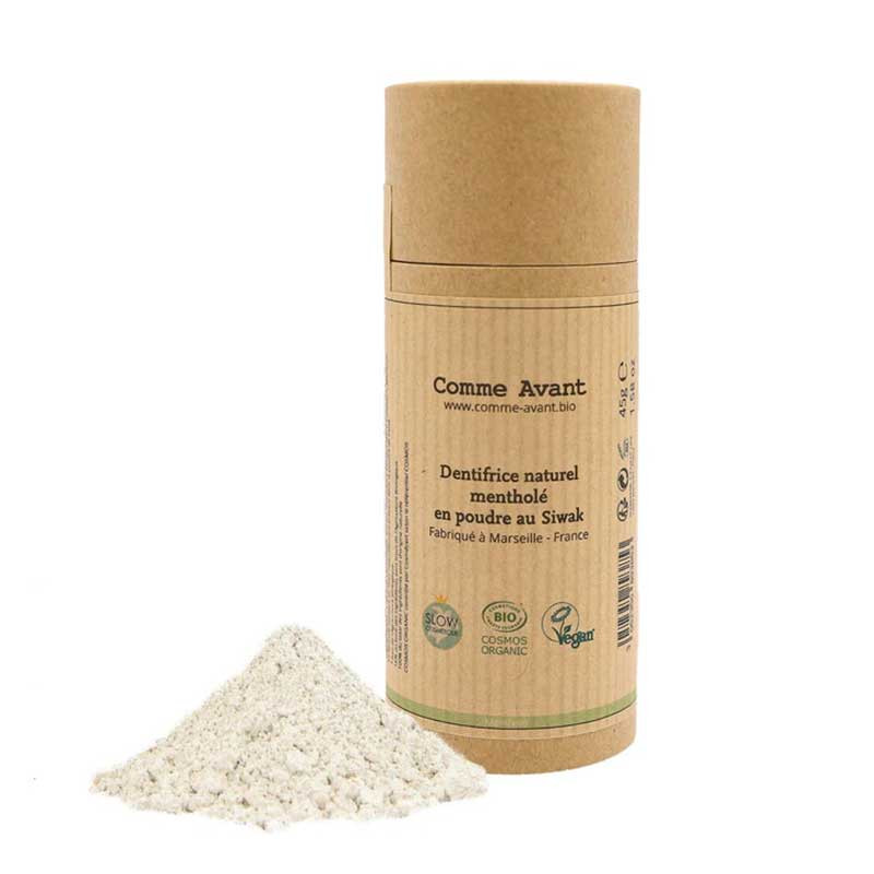 Comme Avant dentifrice mentholé en poudre au siwak