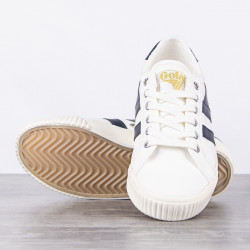 Mark Cox coloris Off White/Navy Baskets Femme Gola