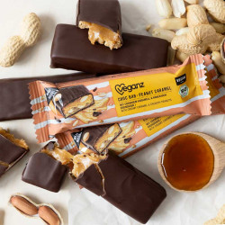 barre chocolat caramel cacahuète Veganz