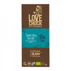 LOVECHOCK - Tablette chocolat - éclats de fèves douces et sel marin - 70g