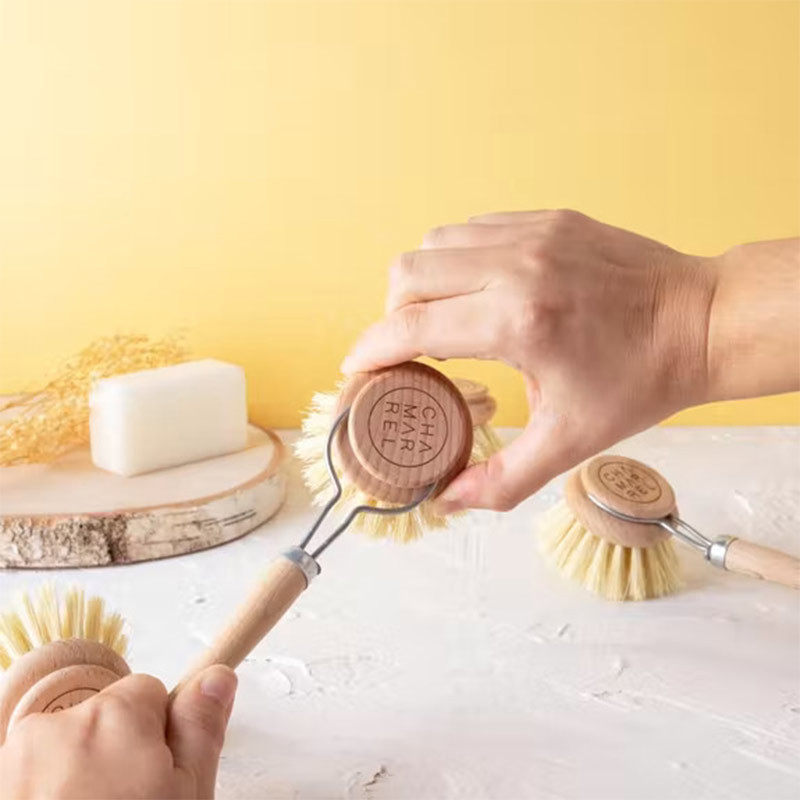 Recharge Chamarrel Brosse Vaisselle Tête en bois de hêtre