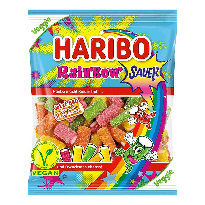 Bonbons Tubes HARIBO Rainbow Vegan - 160g