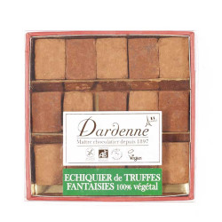 échiquier truffes Dardenne - chocolat noir et lait végétal