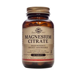 Solgar magnesium citrate 210mg 60 comprimés