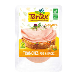 tranches vegan pois et épices Tartex