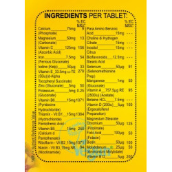 veganicity multi vitamin minerals apports