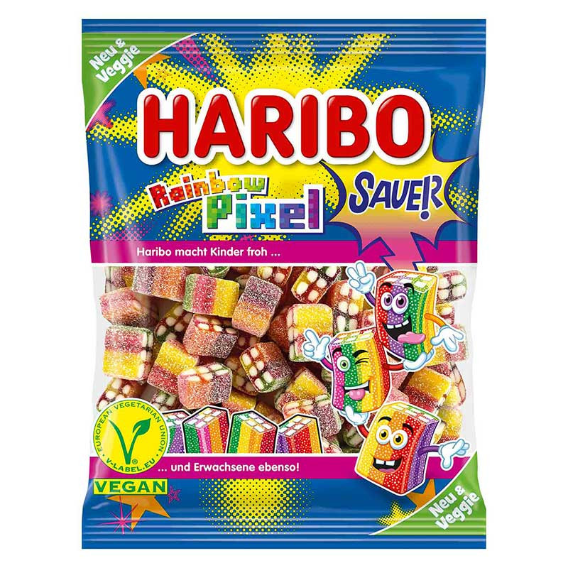 Rainbox pixel sauer Haribo vegan