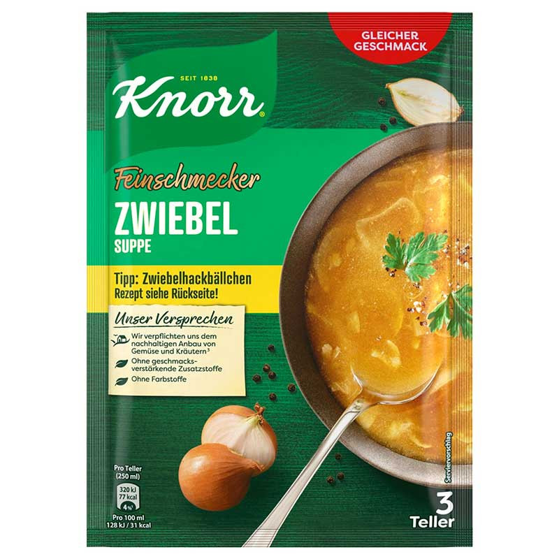 Soupe déshydratée champignons et oignons Knorr 85g sur