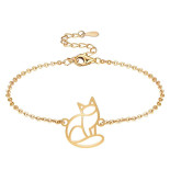 fauna animal totem chat bracelet or