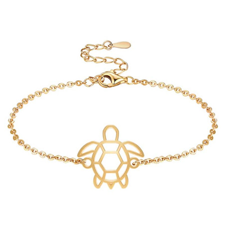 fauna animal totem tortue bracelet or