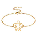 fauna animal totem tortue bracelet or