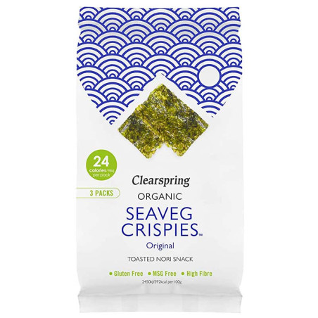 lot 3 pack Seaveg Crispies Original Clearspring