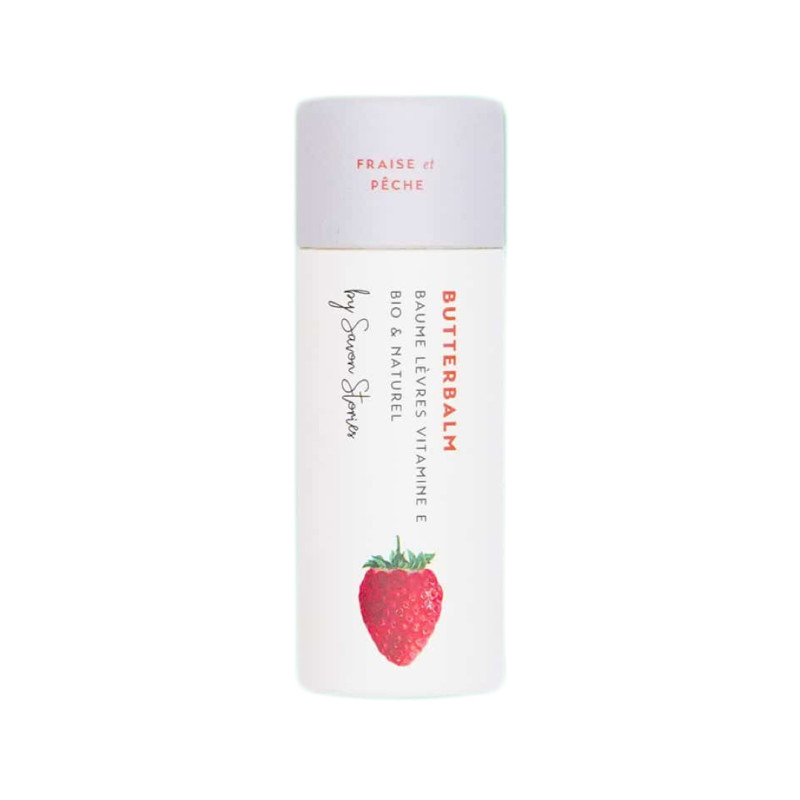 Baume a levre fraise et peche Savon Stories