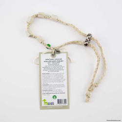 collier ceramique anti tique chanvre les verts moutons taille S