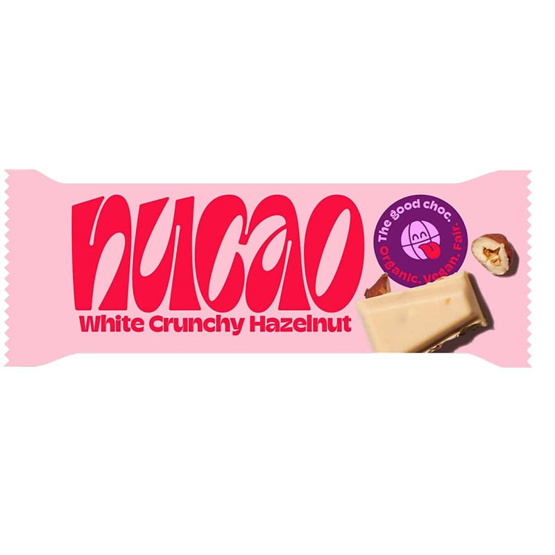 nucao chocolate bar white creamy hazelnut 31g