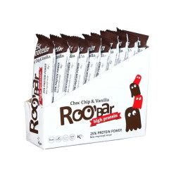 Lot barres protéinées choco chip & vanille ROO'BAR x10