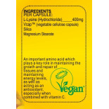 L Lysine veganicity composition 