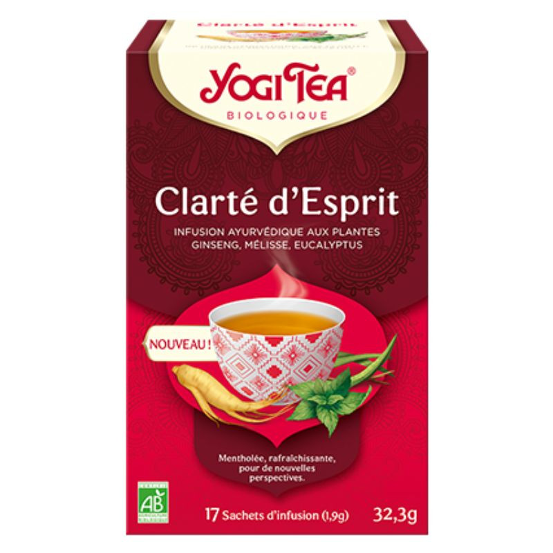 infusion yogi tea clarte d'esprit x17 sachets