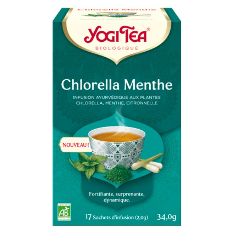 infusion yogi tea chlorella menthe x17 sachets