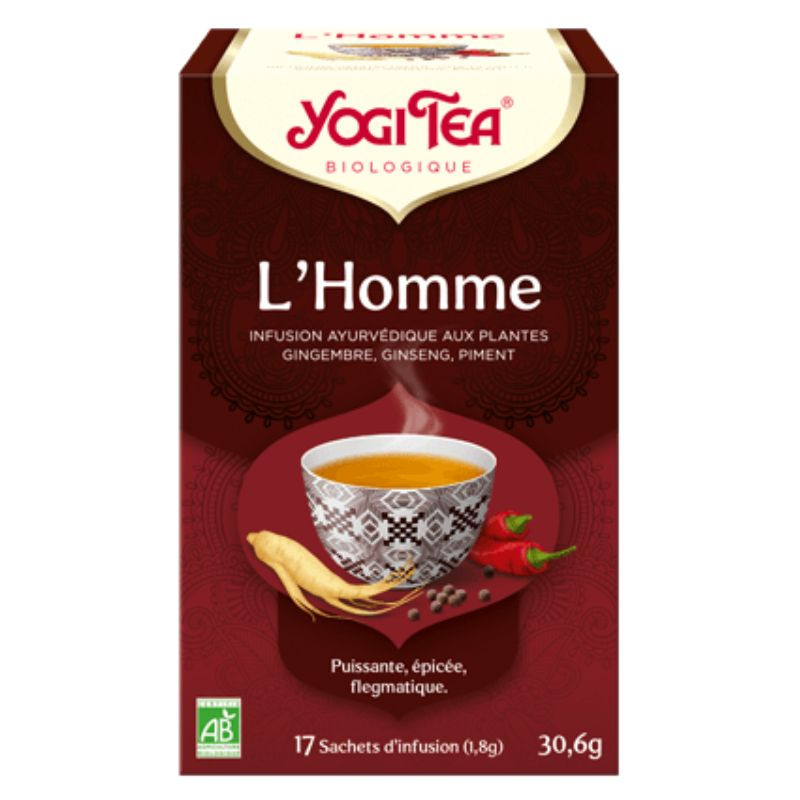 infusion yogi tea l'homme x17 sachets