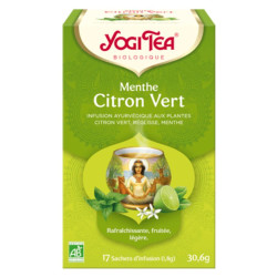 infusion yogi tea menthe citron vert x17 sachets