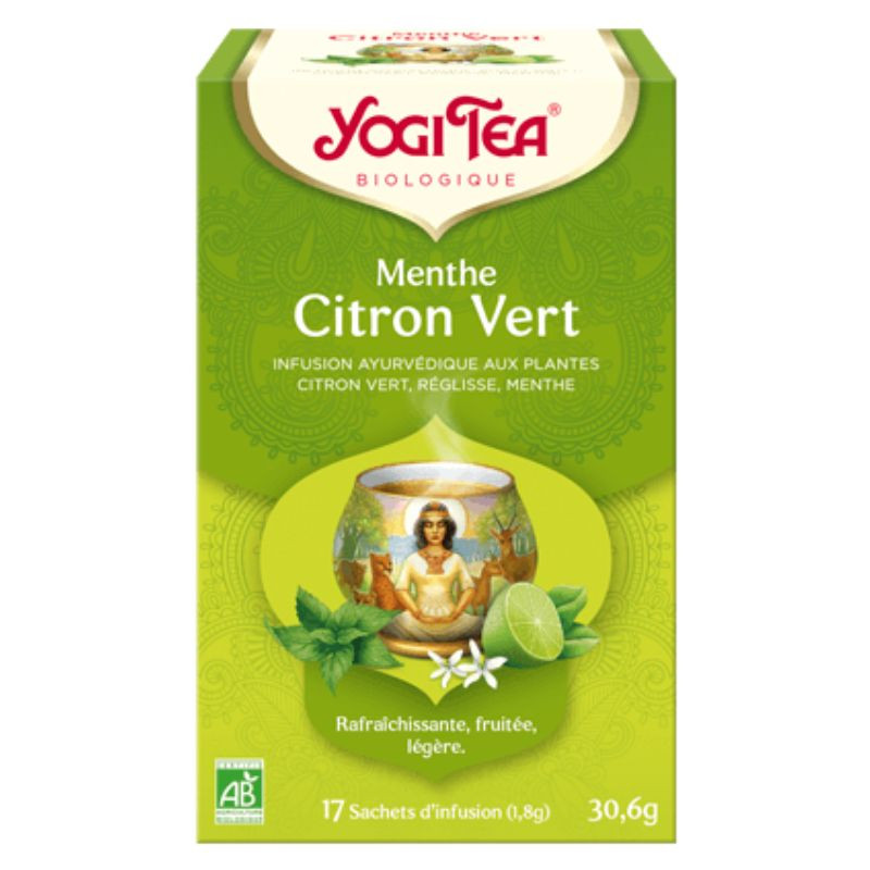 infusion yogi tea menthe citron vert x17 sachets