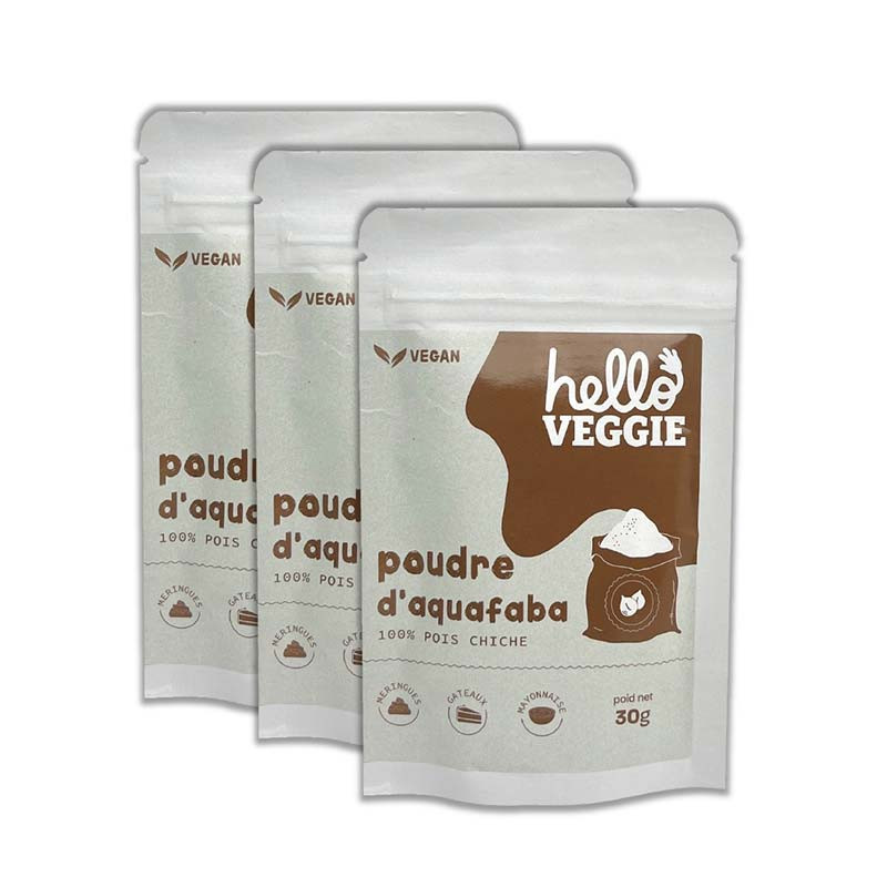 Lot de poudre d'aquafaba hello veggie x3