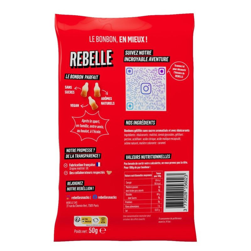 rebelle bonbons good cola sans sucres