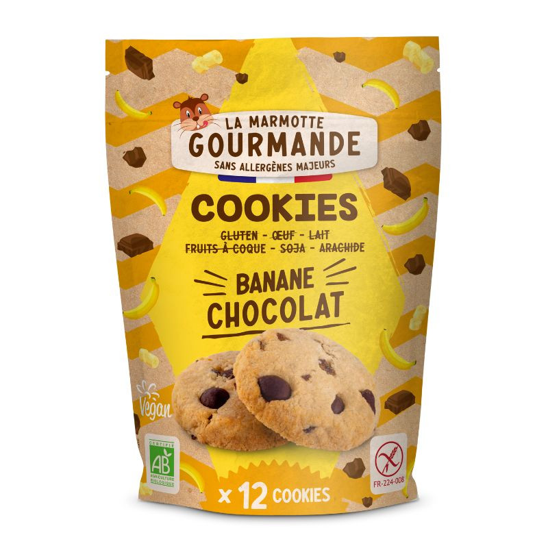 cookies la marmotte gourmande banane chocolat x12