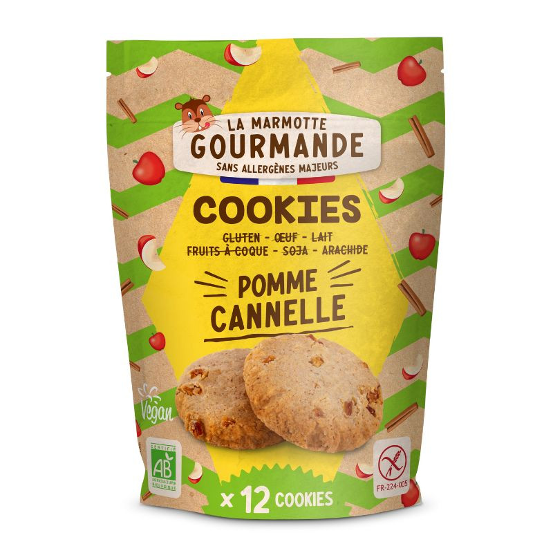 cookies la marmotte gourmande pomme & cannelle x12