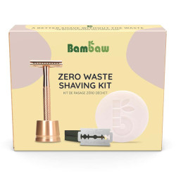 kit de rasage zéro déchet bambaw or rose