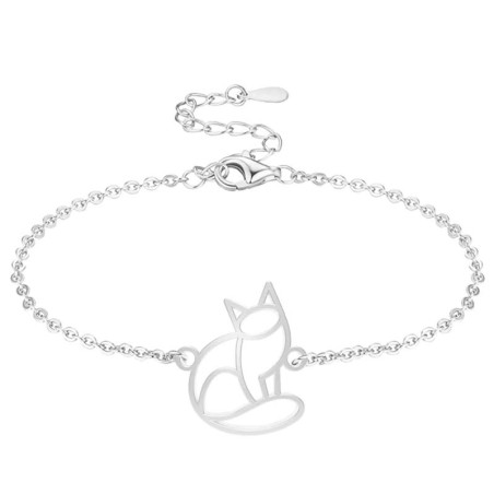 fauna animal totem chat bracelet argent