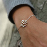 fauna animal totem chat bracelet argent