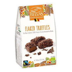 truffes noires 72% copeaux de chocolat Belvas