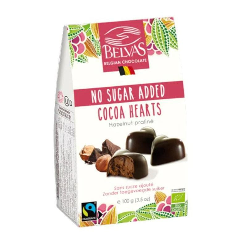 belvas cocoa hearts 100g