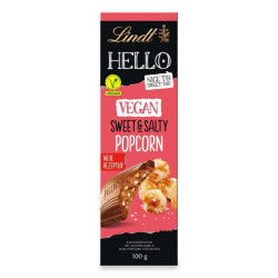 chocolat lindt hello vegan popcorn sucre sale 100g