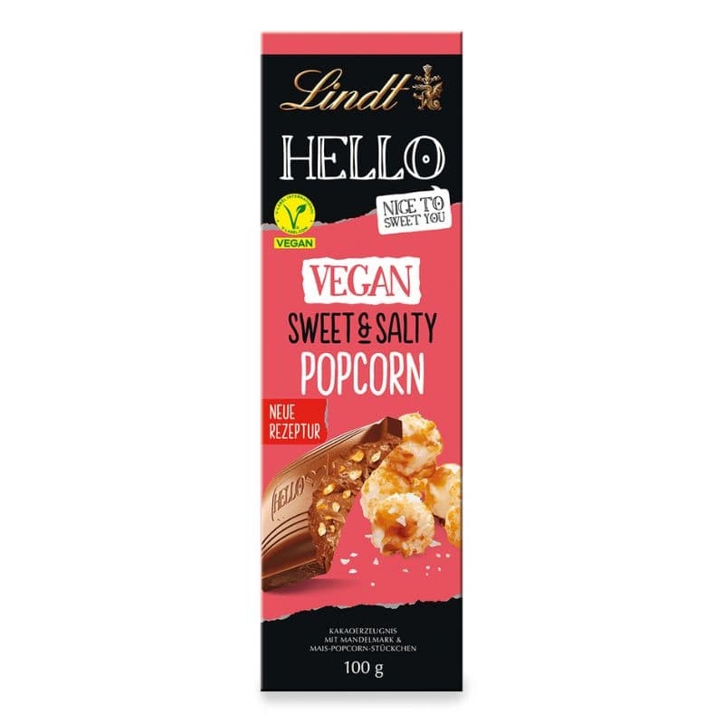 chocolat lindt hello vegan popcorn sucre sale 100g