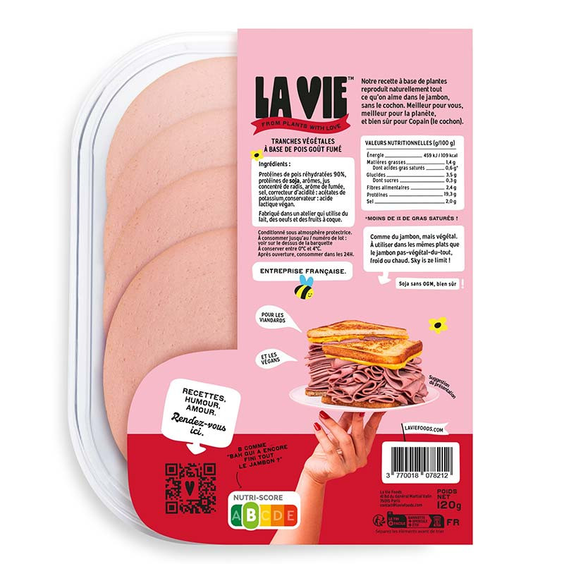 Jambon végétal fumé La Vie