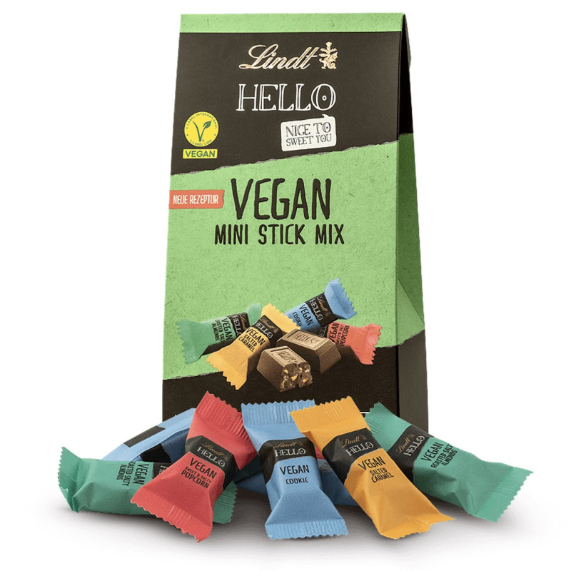 Lindt mini stick mix hello vegan detail