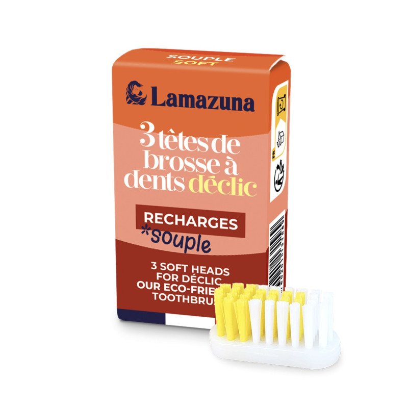 recharge brosse à dents souple lamazuna x3