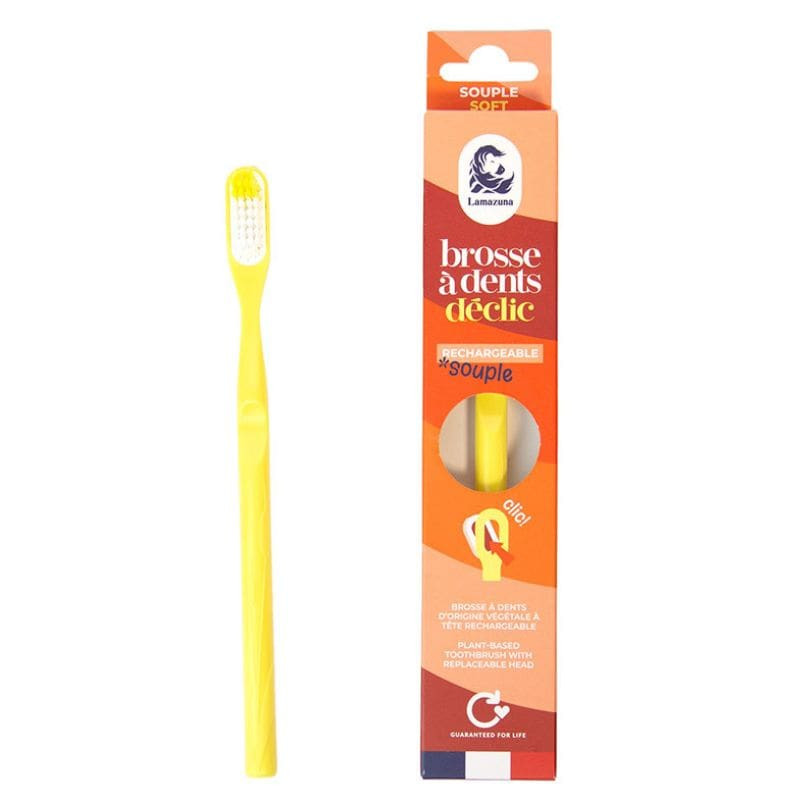 brosse a dents rechargeable lamazuna souple jaune