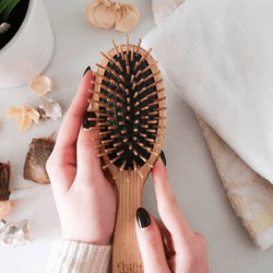 grande brosse à cheveux bois tek