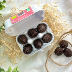 façon chocolat boite 6 oeufs de pâques framboise