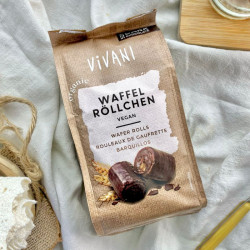 vivani wafer rolls chocolat noir 125g