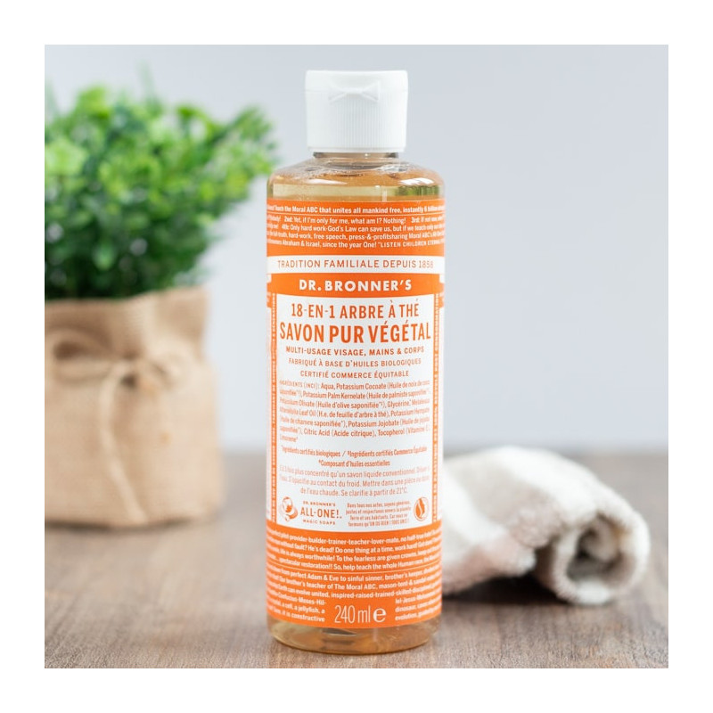 savon liquide tea tree dr bronner 240ml