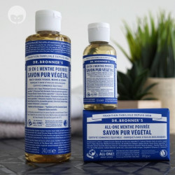 Savon menthe poivrée dr bronner