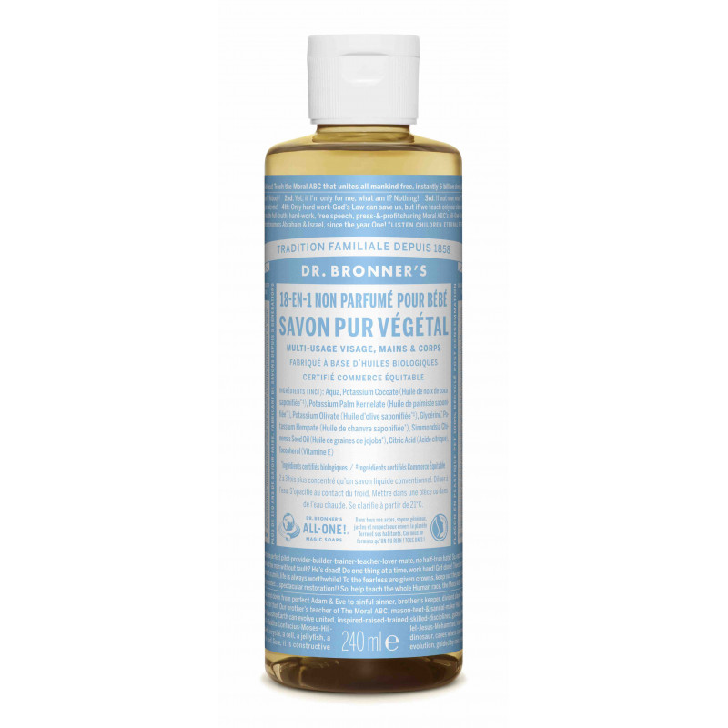 dr bronner - savon Liquide Maman et Bebe Sans Parfum - 18 en 1