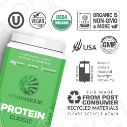 SunWarrior classic protein vanilla certifications