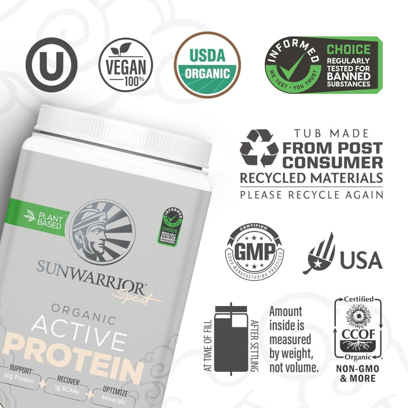 Active Protein SunWarrior Chocolate certifications