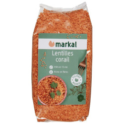 Lentilles Corail bio MARKAL 500g